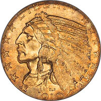 1910 Indian Head Half Eagle